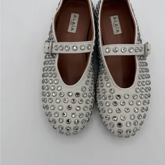 Alaia Crystal Embellished Mary Jane Flats Size 38 Excellent Condition - Picture 3 of 7